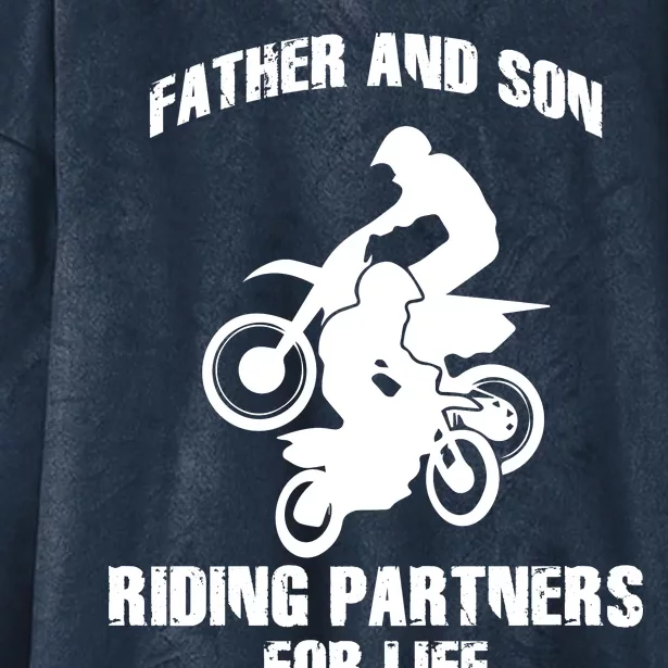 Father And Son Riding Partners For Life Motocross Hooded Wearable Blanket