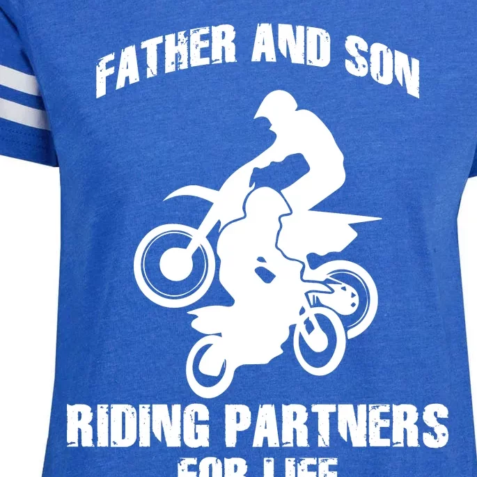 Father And Son Riding Partners For Life Motocross Enza Ladies Jersey Football T-Shirt