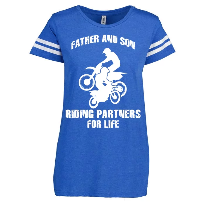 Father And Son Riding Partners For Life Motocross Enza Ladies Jersey Football T-Shirt