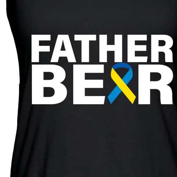 Father Bear Down Syndrome Awareness Ladies Essential Flowy Tank