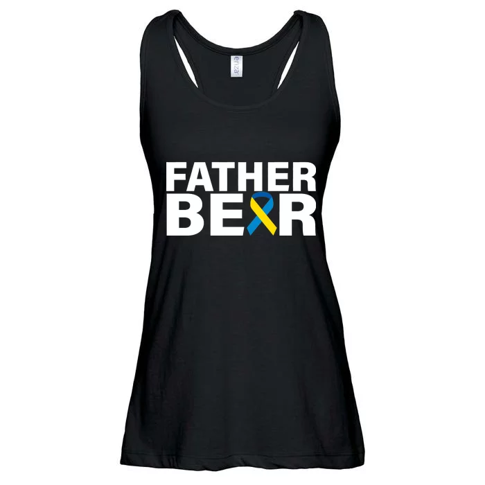 Father Bear Down Syndrome Awareness Ladies Essential Flowy Tank