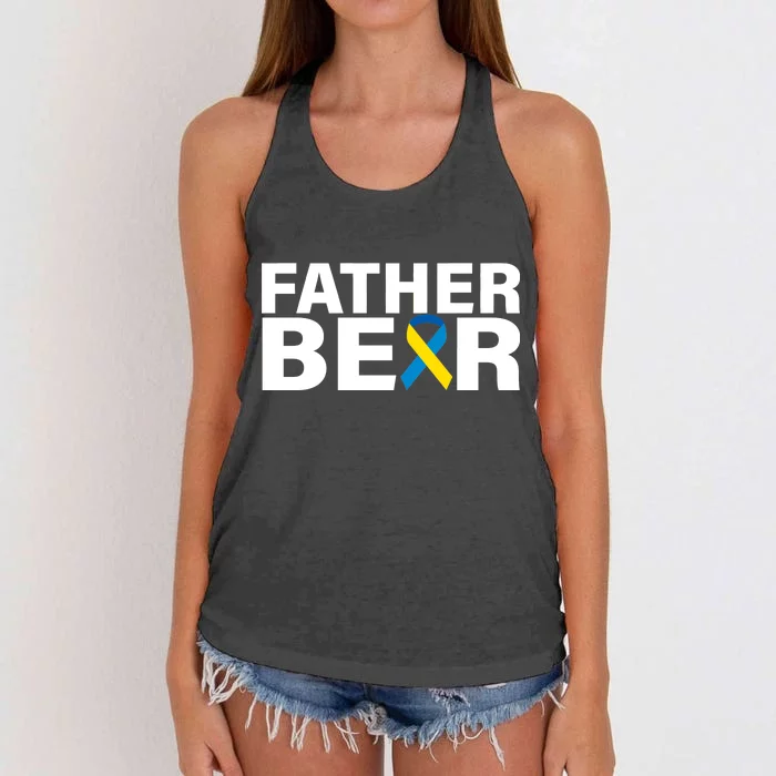 Father Bear Down Syndrome Awareness Women's Knotted Racerback Tank