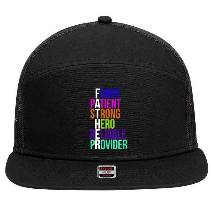 Father Funny Patient Strong Hero Provider 7 Panel Mesh Trucker Snapback Hat