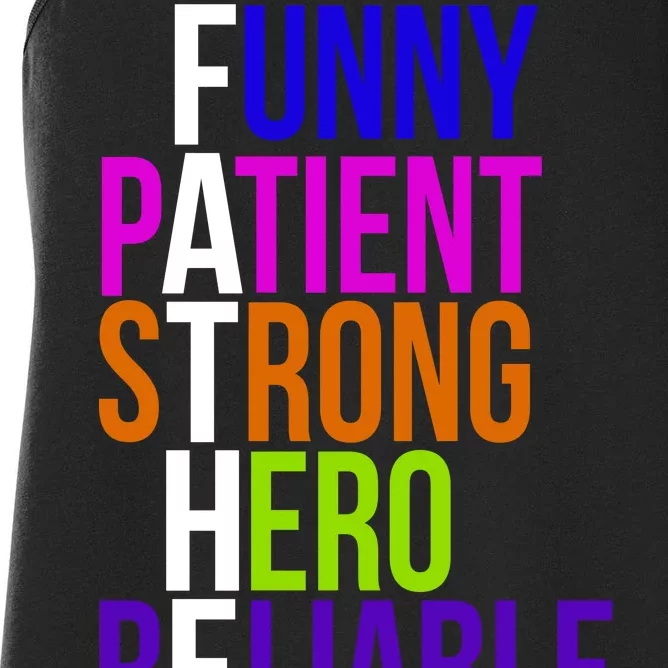 Father Funny Patient Strong Hero Provider Women's Racerback Tank