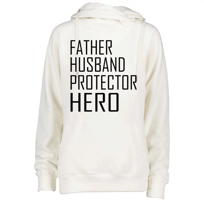 Father Husband Protector Hero Womens Funnel Neck Pullover Hood