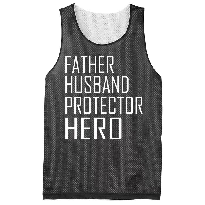 Father Husband Protector Hero Mesh Reversible Basketball Jersey Tank