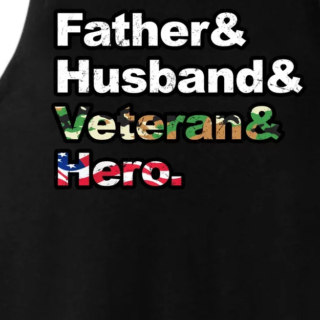 Father Husband Veteran Hero Ladies Tri-Blend Wicking Tank