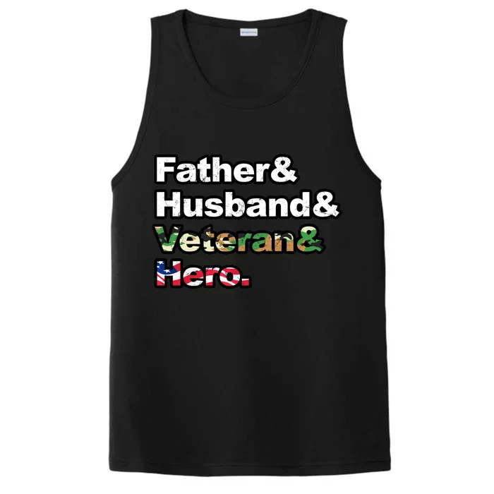 Father Husband Veteran Hero Performance Tank