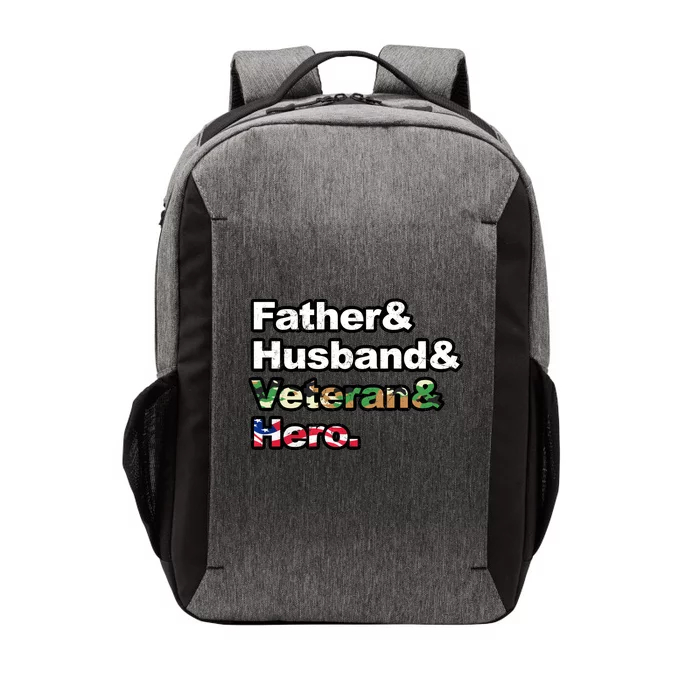 Father Husband Veteran Hero Vector Backpack