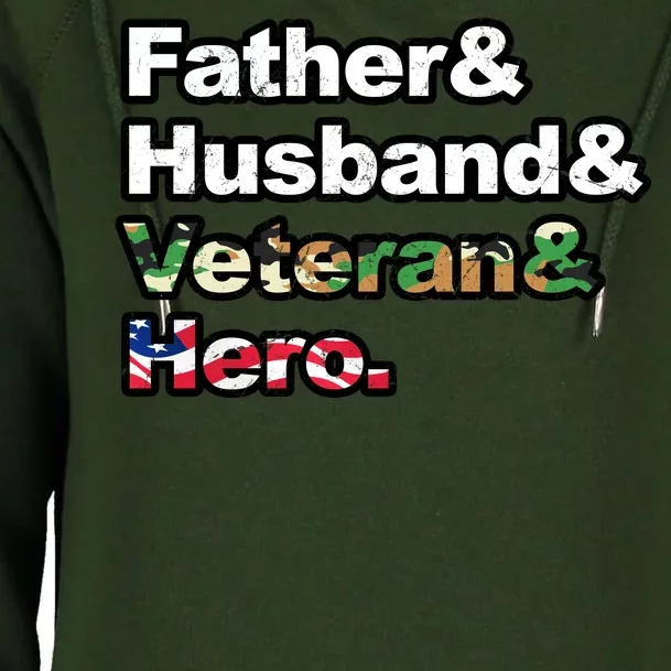 Father Husband Veteran Hero Womens Funnel Neck Pullover Hood