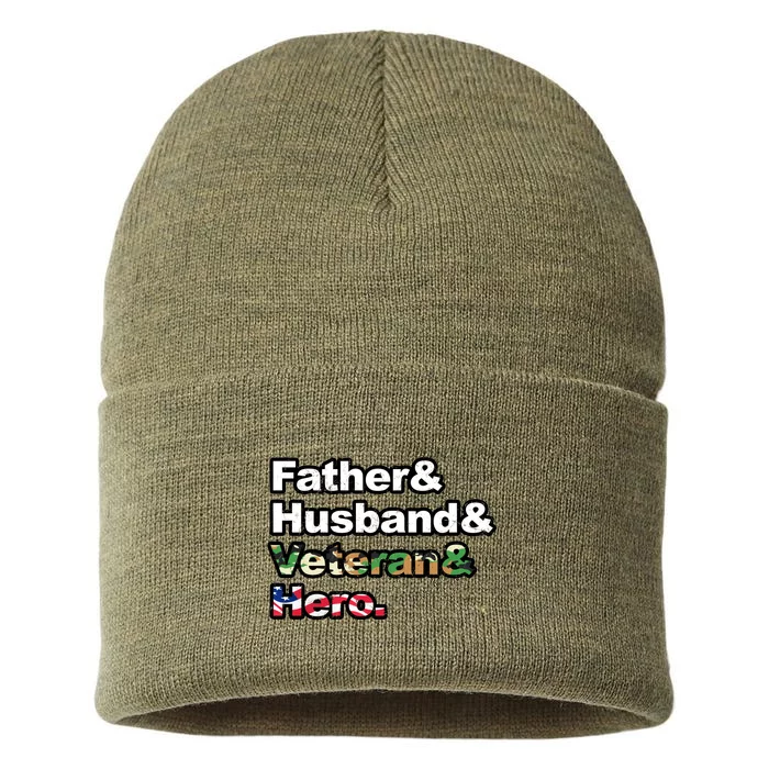 Father Husband Veteran Hero Sustainable Knit Beanie