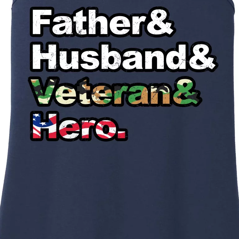 Father Husband Veteran Hero Ladies Essential Tank