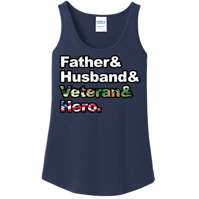 Father Husband Veteran Hero Ladies Essential Tank