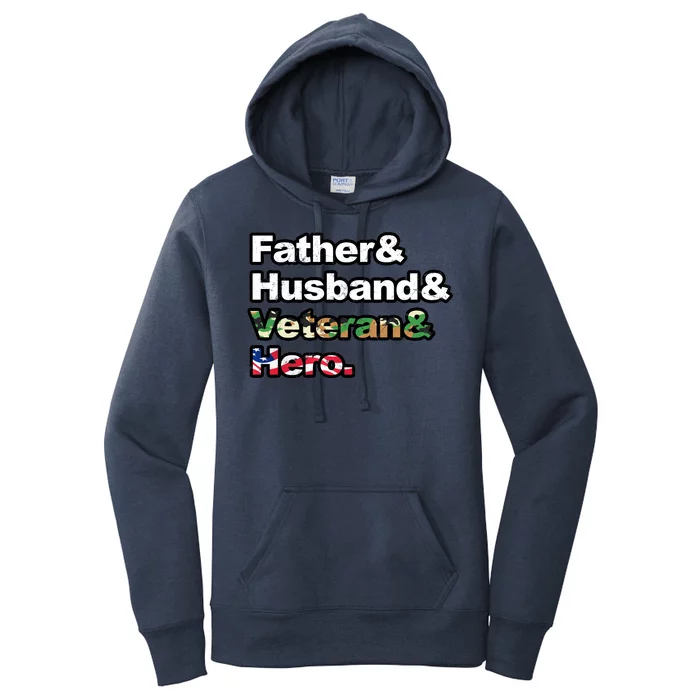 Father Husband Veteran Hero Women's Pullover Hoodie