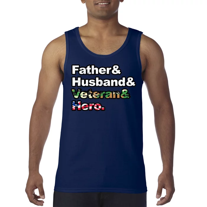 Father Husband Veteran Hero Tank Top