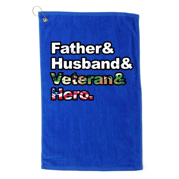 Father Husband Veteran Hero Platinum Collection Golf Towel