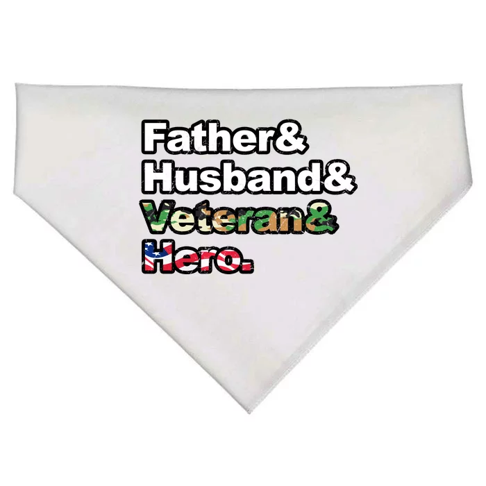 Father Husband Veteran Hero USA-Made Doggie Bandana