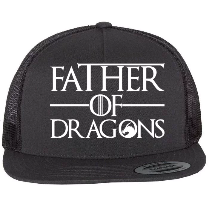 Father Of Dragons Funny Fathers Day Flat Bill Trucker Hat