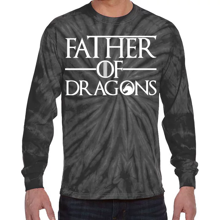 Father Of Dragons Funny Fathers Day Tie-Dye Long Sleeve Shirt