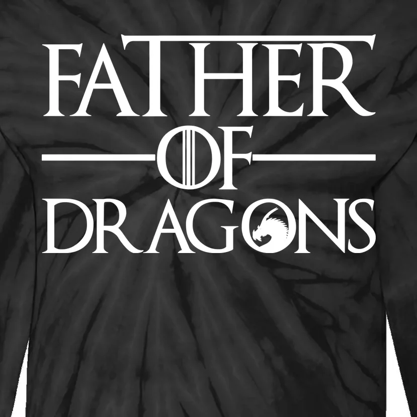 Father Of Dragons Funny Fathers Day Tie-Dye Long Sleeve Shirt