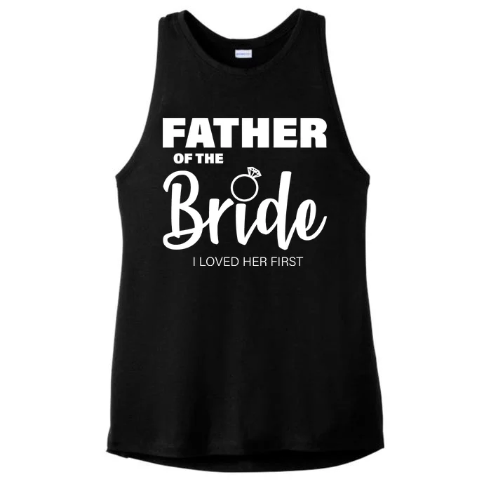 Father Of The Bride I Loved Her First Ladies Tri-Blend Wicking Tank