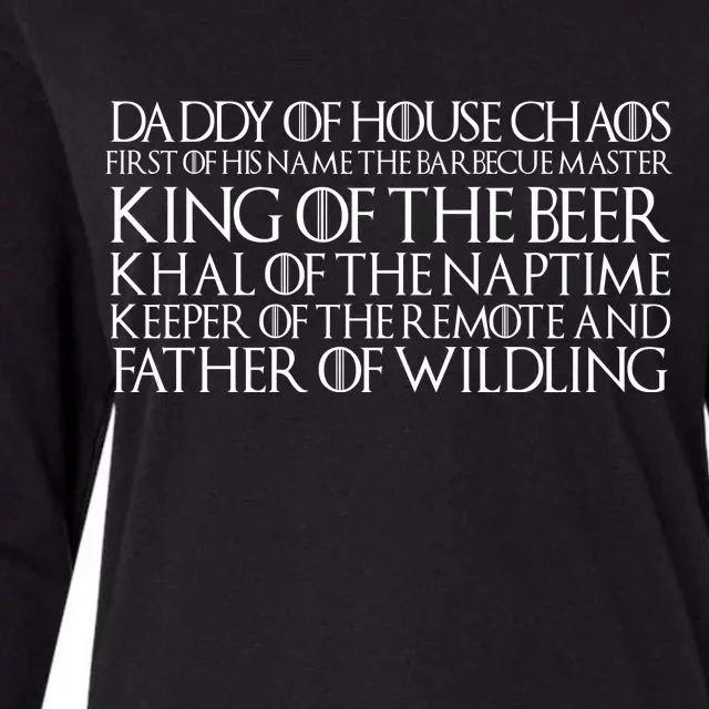 Father Of Wildling Daddy Of House Chaos Womens Cotton Relaxed Long Sleeve T-Shirt