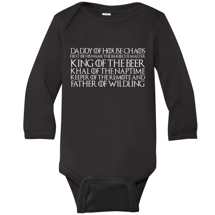 Father Of Wildling Daddy Of House Chaos Baby Long Sleeve Bodysuit