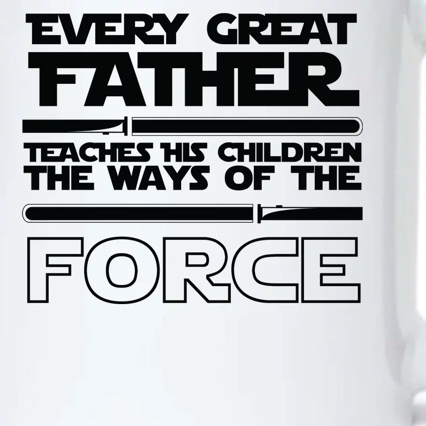 Father Teaches The Ways Of The Force Black Color Changing Mug