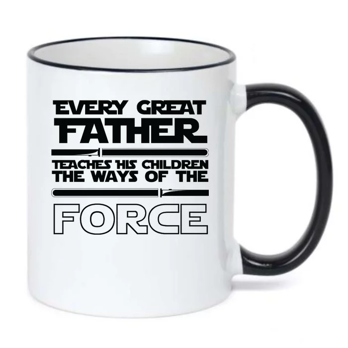 Father Teaches The Ways Of The Force Black Color Changing Mug