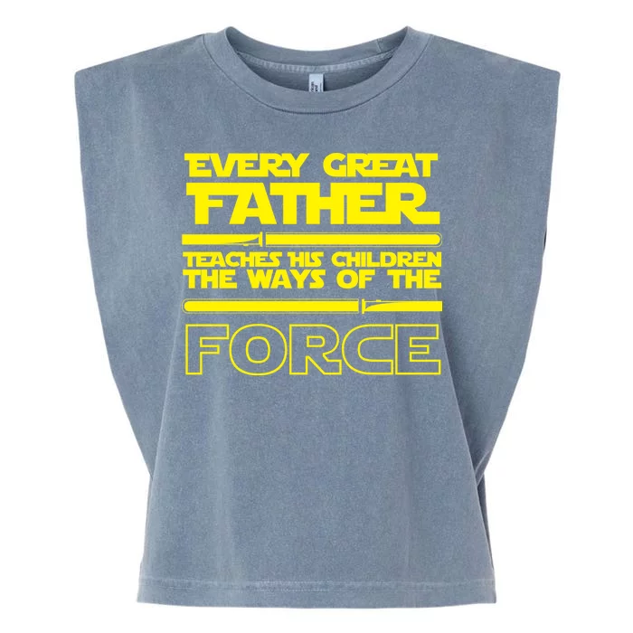 Father Teaches The Ways Of The Force Garment-Dyed Women's Muscle Tee