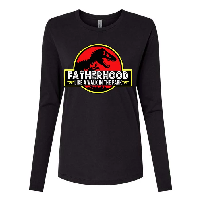 Fatherhood Like A Walk In The Park Womens Cotton Relaxed Long Sleeve T-Shirt