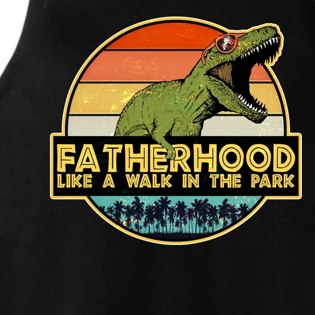 Fatherhood Like a Walk In The Park Fathers Day Ladies Tri-Blend Wicking Tank