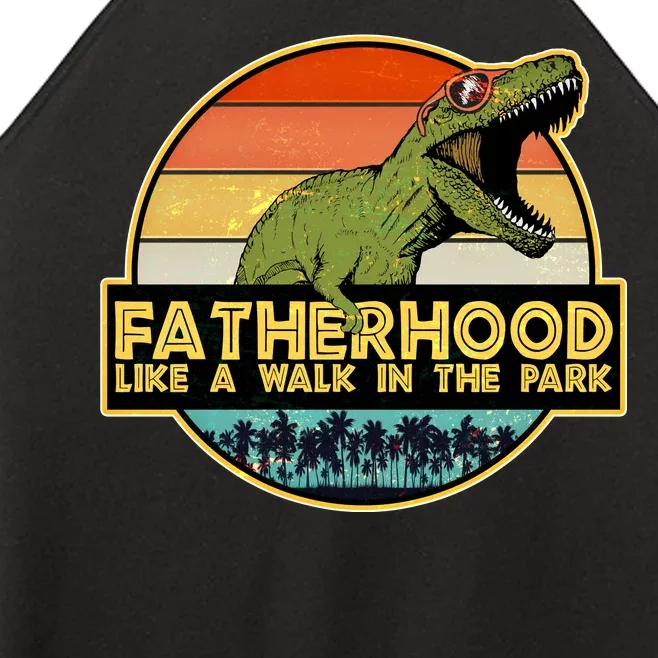 Fatherhood Like a Walk In The Park Fathers Day Women’s Perfect Tri Rocker Tank