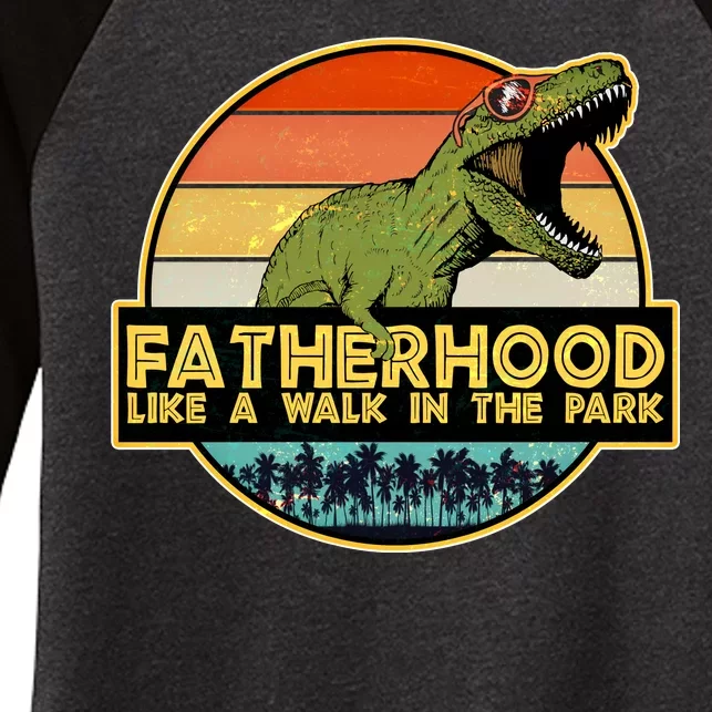 Fatherhood Like a Walk In The Park Fathers Day Women's Tri-Blend 3/4-Sleeve Raglan Shirt