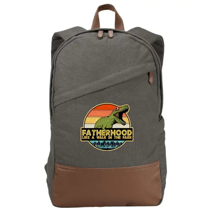 Fatherhood Like a Walk In The Park Fathers Day Cotton Canvas Backpack