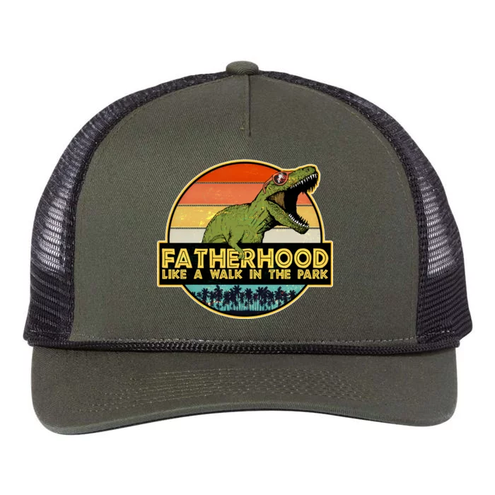 Fatherhood Like a Walk In The Park Fathers Day Retro Rope Trucker Hat Cap