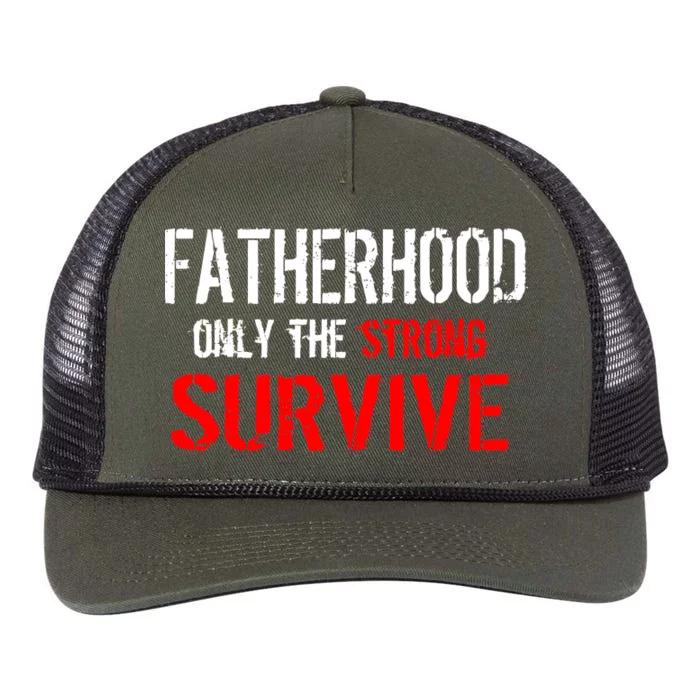 Fatherhood, Only The Strong Survive Retro Rope Trucker Hat Cap