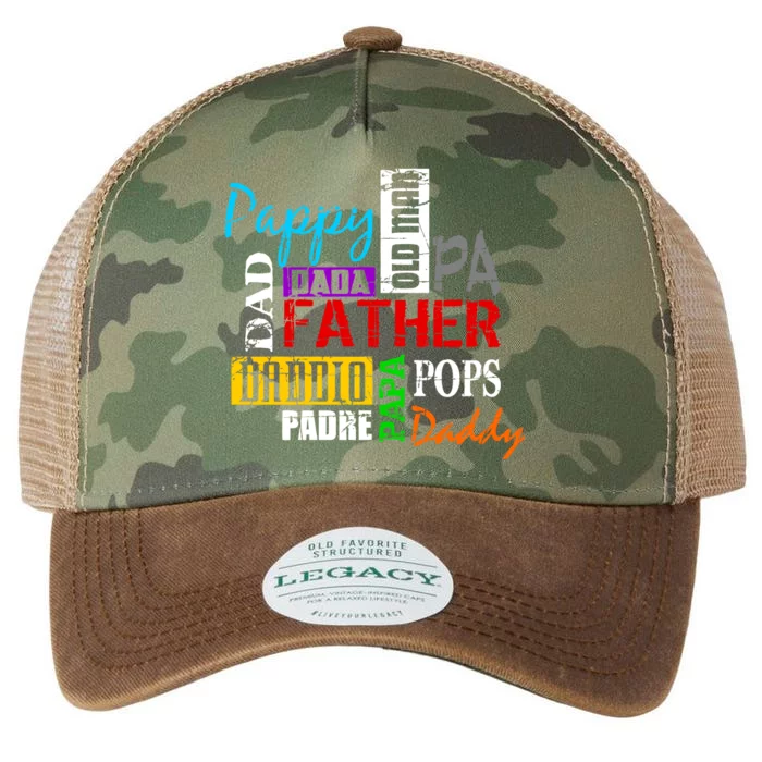 Father's Day Dad Daddy Papa Pops Names Legacy Tie Dye Trucker Hat