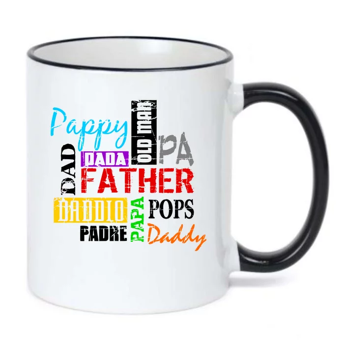 Father's Day Dad Daddy Papa Pops Names Black Color Changing Mug