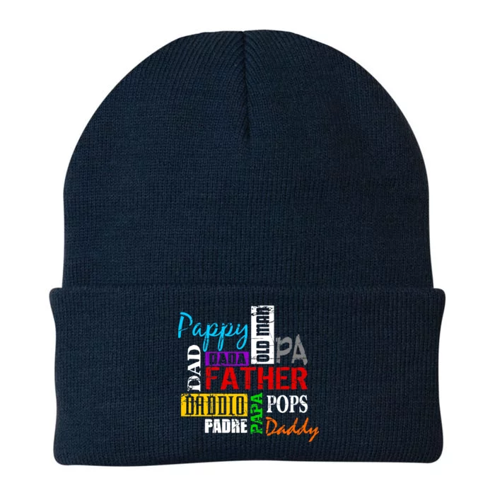 Father's Day Dad Daddy Papa Pops Names Knit Cap Winter Beanie