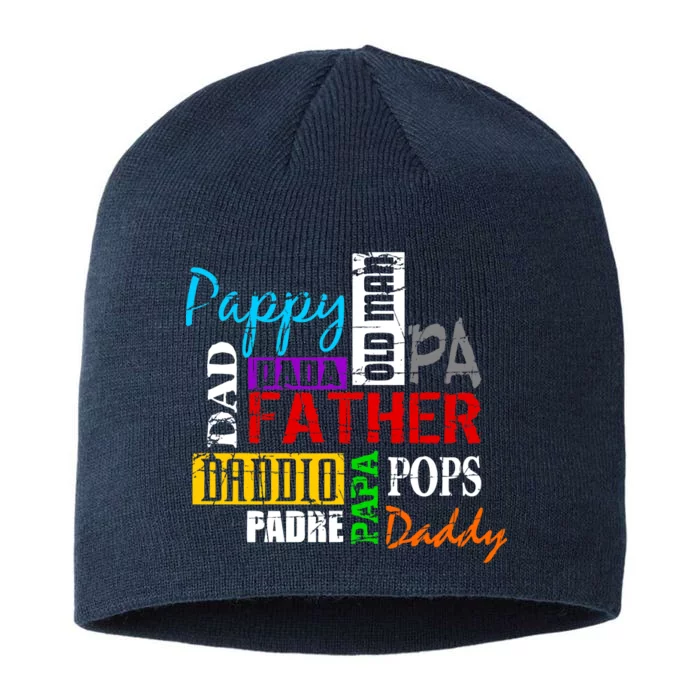 Father's Day Dad Daddy Papa Pops Names 8 1/2in Sustainable Knit Beanie