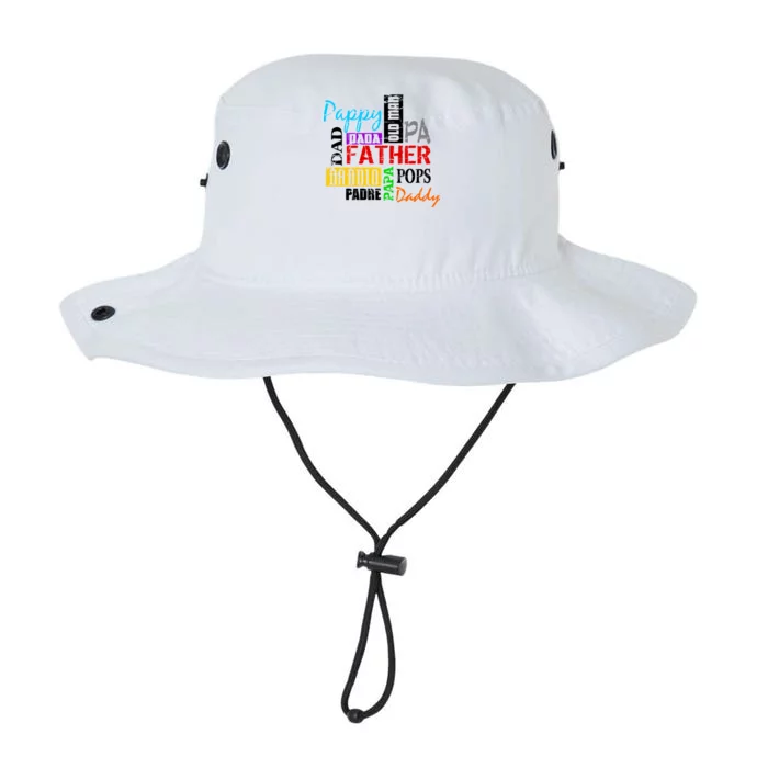 Father's Day Dad Daddy Papa Pops Names Legacy Cool Fit Booney Bucket Hat