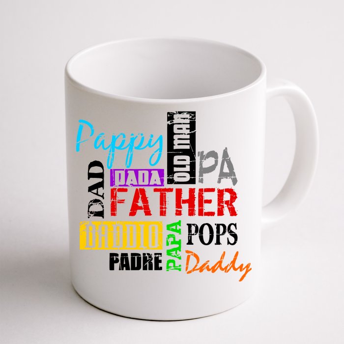 Father's Day Dad Daddy Papa Pops Names Front & Back Coffee Mug