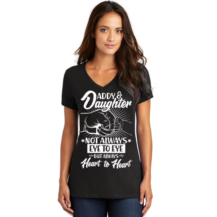 Father's Day Daddy & Daughter Fist Bump Women's V-Neck T-Shirt