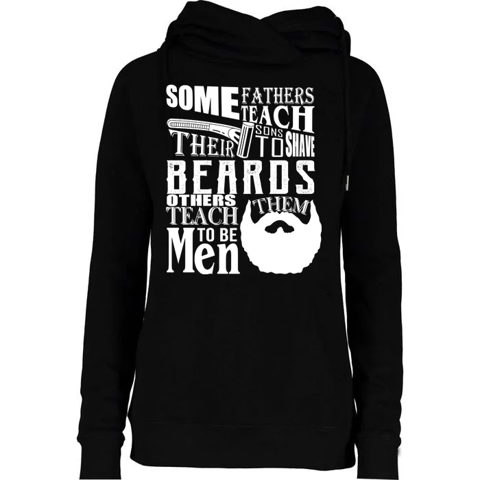 Fathers Teach Sons To Be Men Womens Funnel Neck Pullover Hood