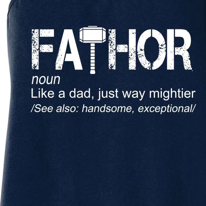 Fathor Like Dad Just Way Mightier Hero Women's Racerback Tank