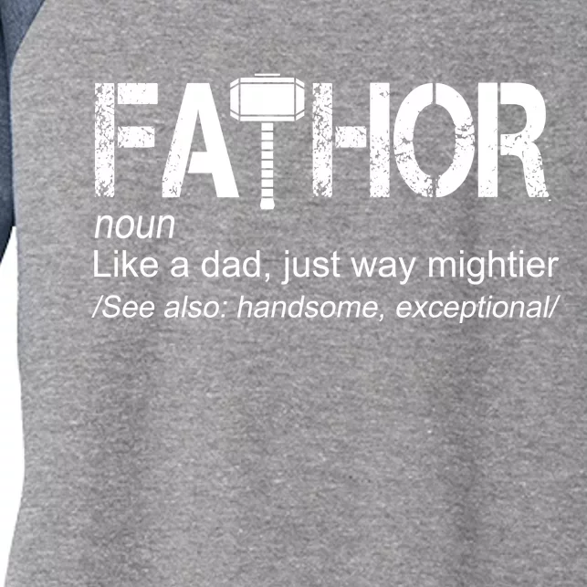 Fathor Like Dad Just Way Mightier Hero Women's Tri-Blend 3/4-Sleeve Raglan Shirt