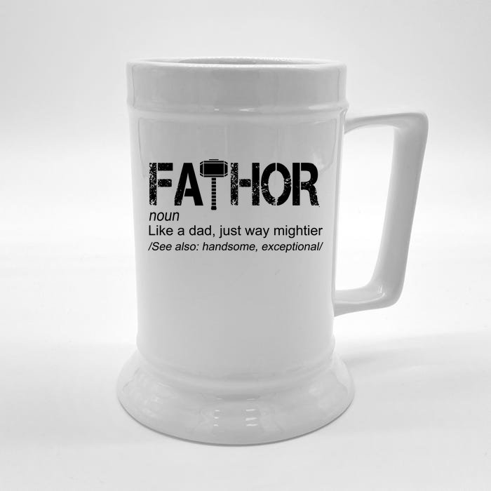 Fathor Like Dad Just Way Mightier Hero Front & Back Beer Stein