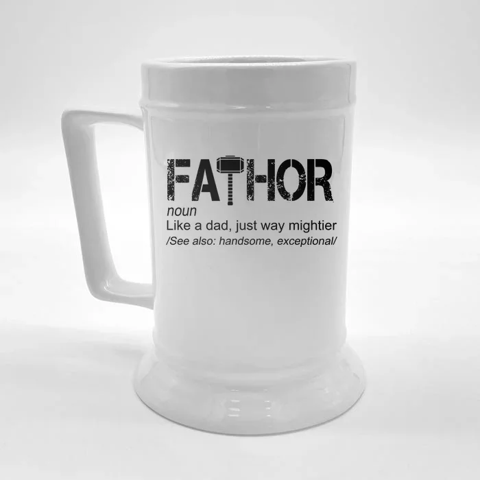 Fathor Like Dad Just Way Mightier Hero Front & Back Beer Stein