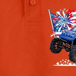 Funny American Usa Flag Eagle Monster Truck Dry Zone Grid Performance Polo